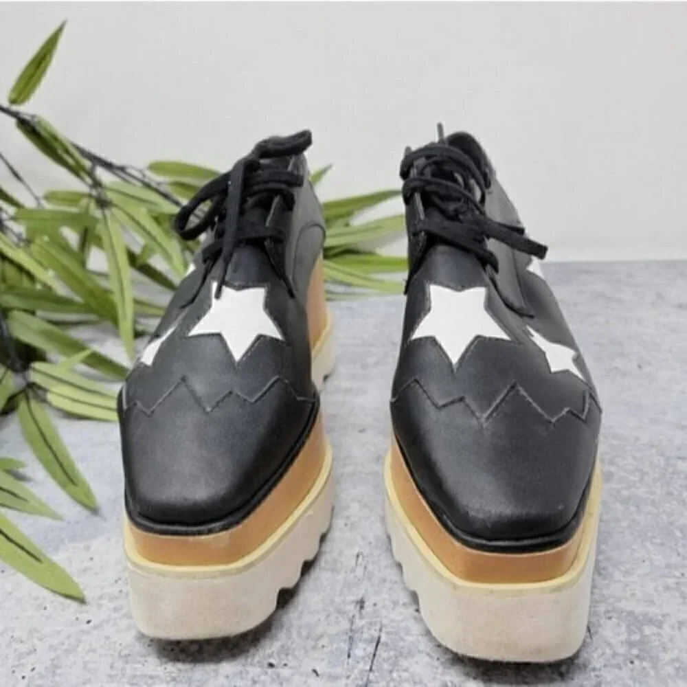 Stella McCartney | Black Elyse Star Platform Sneakers Size EU 38